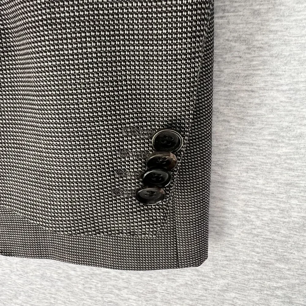 Boss‎ Sport Coat Mens 38R Black White The James4 100% Virgin Wool Blazer Jacket